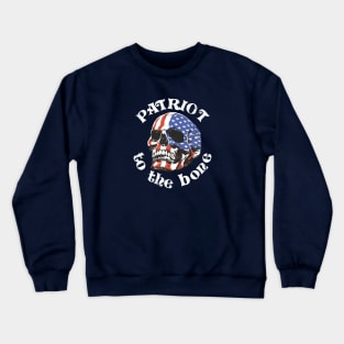 USA Flag Patriot to the Bone Skull Crewneck Sweatshirt